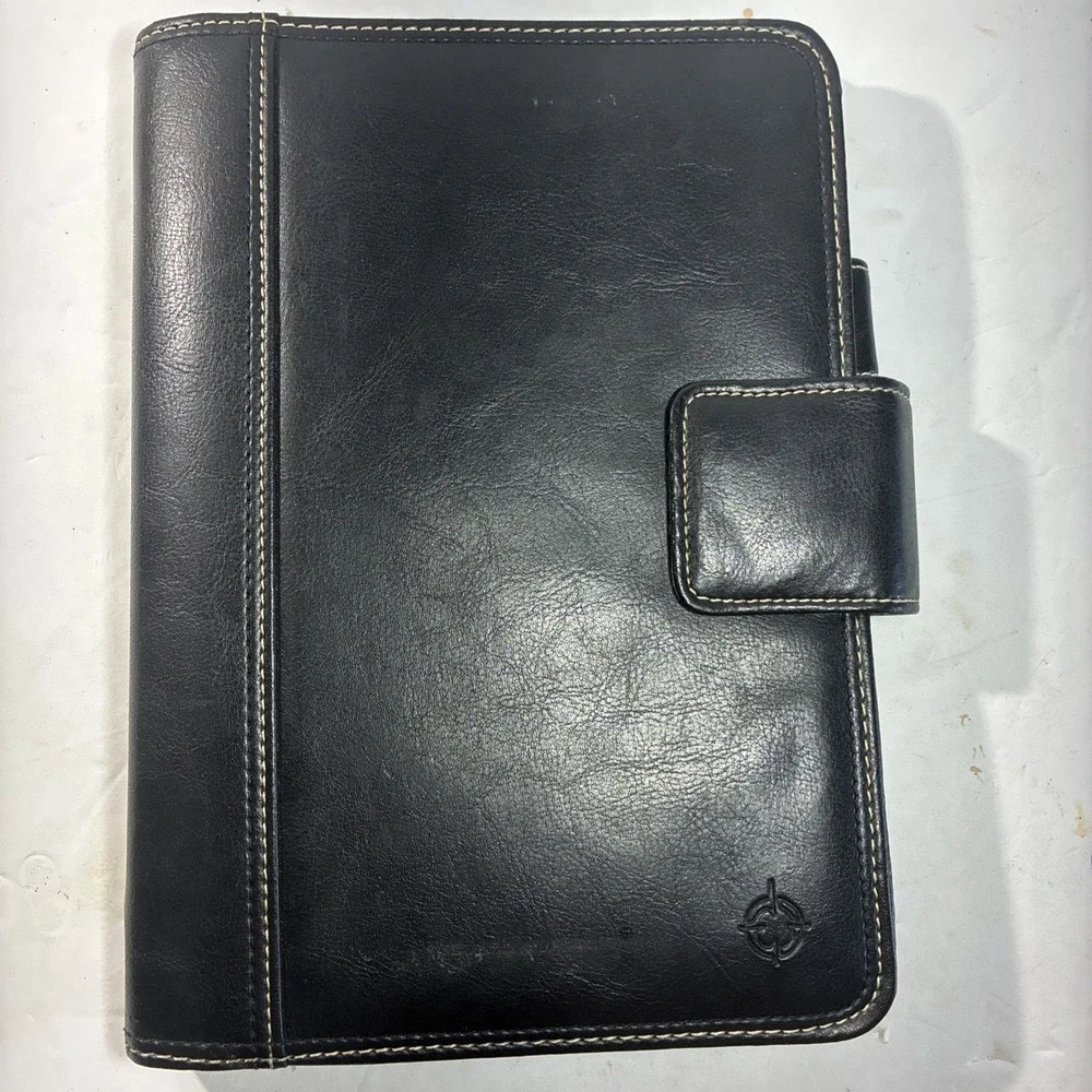 Franklin Covey Black Leather Planner 7 Ring Binder 7